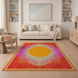 Multi-color and Patterns Geometric Modern Radiant Sunburst Geometric Area Rug