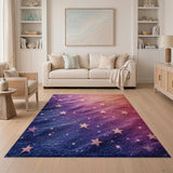 Starry Glitter Galaxy Area Rug