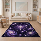 Purple Cosmic Galaxy Stars Area Rug