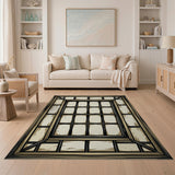Distressed Shoji Window Frame Area Rug