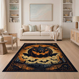 Spooky Jack-O'-Lantern Bats Halloween Area Rug