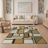 Modern Geometric Beige Block Area Rug