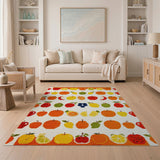 Vibrant Cross-Stitch Fruit Medley Area Rug