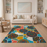 Vibrant Mandala Mosaic Area Rug