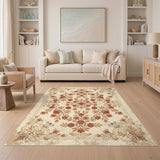 Vintage Floral Brown Tan Area Rug
