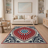 Ornate Red Star Medallion Persian Rug