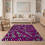 Vibrant Pink Wavy Geometric Area Rug