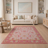 Pink Floral Blush Pink Persian Floral Area Rug