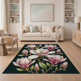 Pink Magnolia Blossoms Area Rug