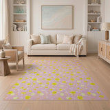 Pink Yellow Daisy Floral Vintage Area Rug