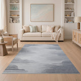 Ethereal Grey Cloud Abstract Area Rug