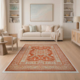 Southwestern Terracotta Geometric Southwestern Area Rug