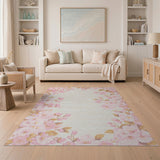 Vintage Pink Cherry Blossom Floral Rug