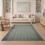 Green Classic Green Gingham Check Area Rug