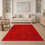 Red Watermelon Slice Fruit Pattern Area Rug