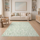 Floral Vintage Green Leaf Vine Area Rug