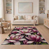 Blush Pink Magnolia Blossom Area Rug