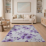 Purple Peony Blossom Area Rug