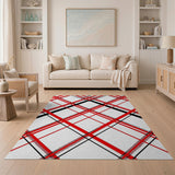 Bold Black Bold Red Black Plaid Area Rug