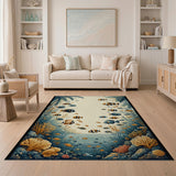 Coastal Reef Fish Coral Area Rug