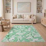 Green Organic Green Camo Abstract Area Rug