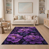 Lush Purple Peonies Area Rug