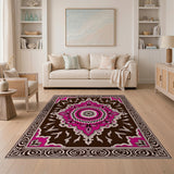 Pink Mandala Traditional Persian Area Rug