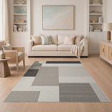 Modern Geometric Beige Grey Area Rug