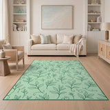 Mint Green Leaf Vine Area Rug