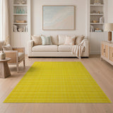 Vibrant Yellow Plaid Checkered Area Rug