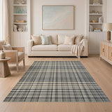 Black and White Plaid Checkered Area Rug