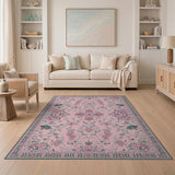 Traditional Persian Exquisite Pink Floral Persian Area Rug