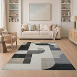 Geometric Modern Modern Geometric Neutral Area Rug