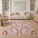 Pink Swirling Mandala Area Rug