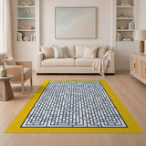 Navy Maze Labyrinth Geometric Area Rug