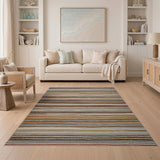 Multi-color and Patterns Multi-Color Horizontal Stripe Area Rug