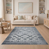 Grey Heritage Tribal Geometric Grey Area Rug