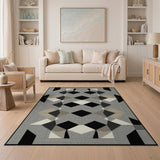 Modern Geometric Black White No. 12 Area Rug