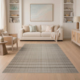 Geometric Modern Beige Striped Woven Area Rug