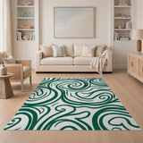 Green Abstract Area Swirling Green Abstract Area Rug