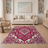 Opulent Red Persian Floral Medallion Rug