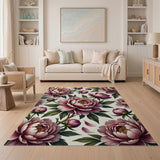 Floral Vintage Peony Vintage Pink Peony Floral Area Rug