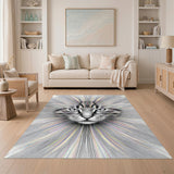 Black White Cat Burst Area Rug