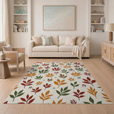 Autumn Leaves Berries Pattern Area Rug