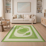 Green Abstract Geometric Modern Area Rug