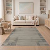 Modern Geometric Beige Grid Area Rug