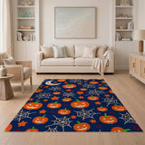Halloween Jack-o-Lantern Spider Web Area Rug
