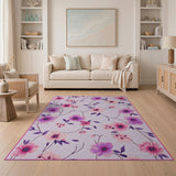 Pink Pink Purple Floral Vintage Area Rug