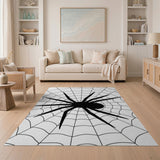 Black Spider Web Silhouette Area Rug