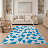 Blue Geometric Scatter Area Rug